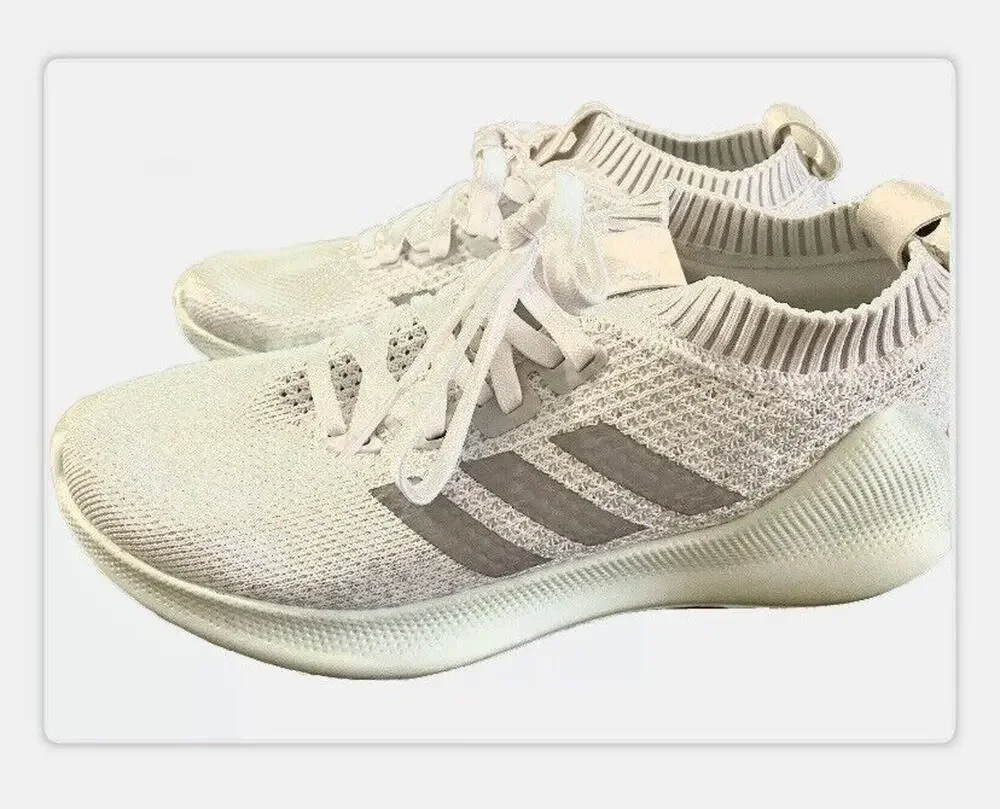 9 Adidas Purebounce + White Silver Metallic Ice Mint EUC Women's